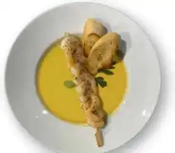 Scheck-in-Center Scheck-in Center Kürbissuppe mit Garnelenspieß Angebot