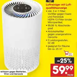 Netto Marken-Discount Star-Q Luftreiniger mit Luftqualitätsanzeige Angebot