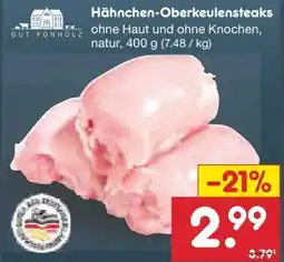 Netto Marken-Discount Gut Ponholz Hähnchen-Oberkeulensteaks Angebot
