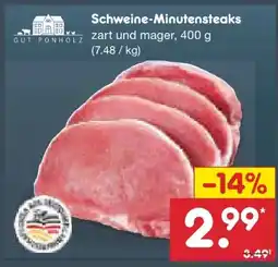 Netto Marken-Discount Gut Ponholz Schweine-Minutensteaks Angebot