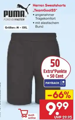 Netto Marken-Discount Puma Herren Sweatshorts Team Goal 23 Angebot