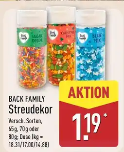 Aldi Nord Back family streudekor sugar decor Angebot