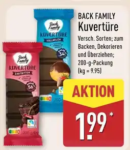Aldi Nord Back family kuvertüre zartbitter Angebot
