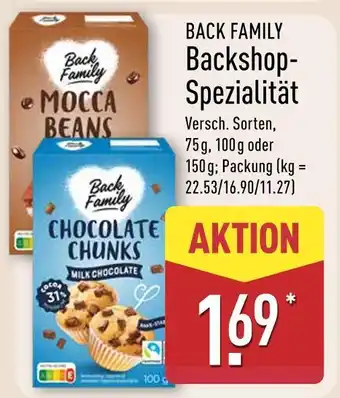 Aldi Nord Back family backshop-spezialität mocca beans Angebot