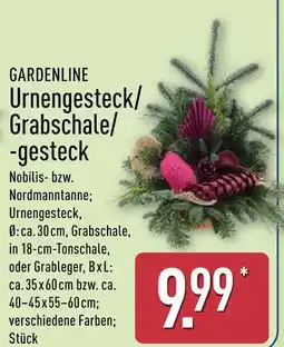 Aldi Nord Gardenline urnengesteck/grabschale/-gesteck Angebot