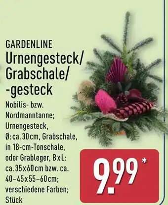 Aldi Nord Gardenline urnengesteck/grabschale/-gesteck Angebot