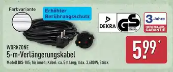 Aldi Nord Workzone 5-m-verlängerungskabel Angebot