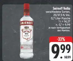 Edeka Smirnoff vodka Angebot