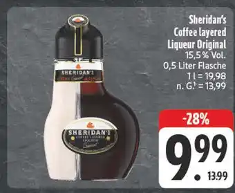 Edeka Sheridan's coffee layered liqueur original Angebot