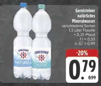 Edeka Gerolsteiner natürliches mineralwasser Angebot