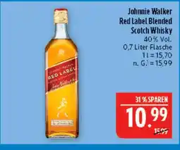 Marktkauf Johnnie walker red label blended scotch whisky Angebot