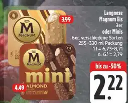 Edeka Langnese magnum eis 3er Angebot