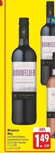 Edeka Weingenuss dornfelder rheinhessen halbtrocken Angebot