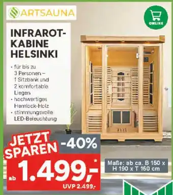 Marktkauf Artsauna infrarot-kabine helsinki Angebot