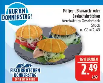 Marktkauf Matjes-, bismarck- oder seelachsbrötchen Angebot