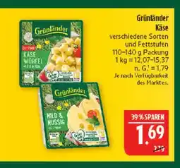 Marktkauf Grünländer käse würfel Angebot