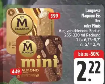 E-Center Langnese magnum eis 3er Angebot
