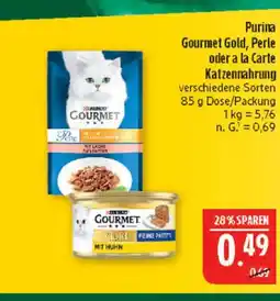 Marktkauf Purina gourmet gold, perle oder a la carte katzennahrung Angebot