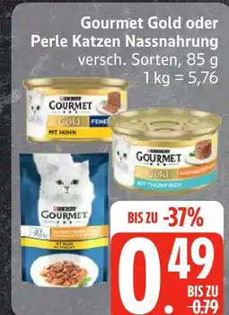 Edeka Gourmet gold oder perle katzen nassnahrung Angebot