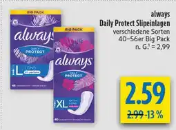 diska Always daily protect slipeinlagen l Angebot