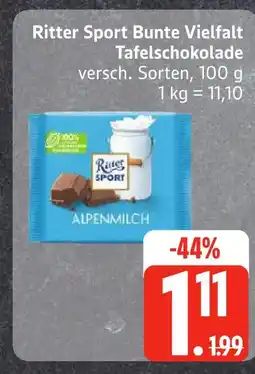 Edeka Ritter sport bunte vielfalt tafelschokolade Angebot