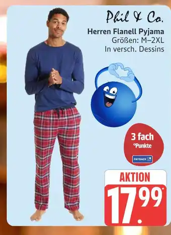Marktkauf Phil & co. herren flanell pyjama Angebot