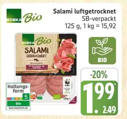 Marktkauf Edeka bio salami luftgetrocknet Angebot