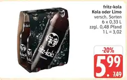 Marktkauf Fritz-kola kola oder limo Angebot