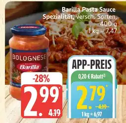 Marktkauf Barilla pasta sauce spezialität Angebot