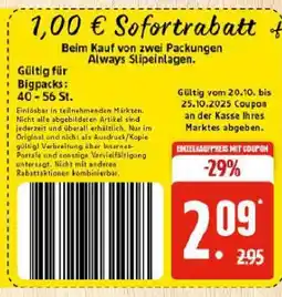Marktkauf Always slipeinlagen Angebot