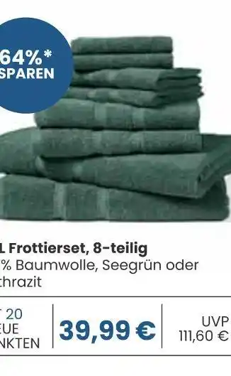 Edeka Frottierset, 8-teilig, seegrün Angebot