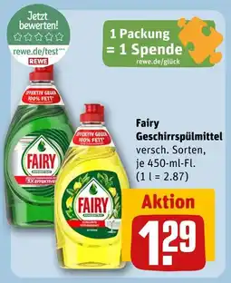 REWE Fairy fairy geschirrspülmittel 3x effektiv Angebot