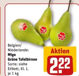 REWE Migo grüne tafelbirnen Angebot