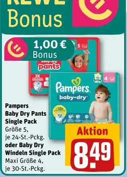 REWE Pampers baby dry pants single pack Angebot