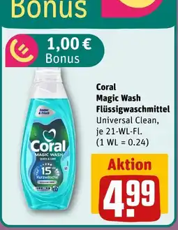 REWE Coral magic wash flüssigwaschmittel Angebot