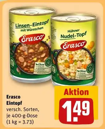 REWE Erasco linsen-eintopf mit würstchen Angebot