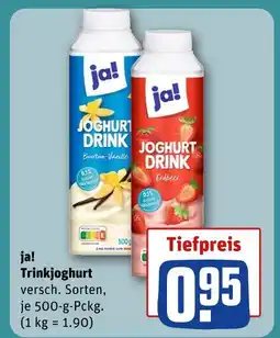 REWE Ja! trinkjoghurt bourbon-vanille Angebot