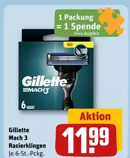 REWE Gillette mach 3 rasierklingen Angebot