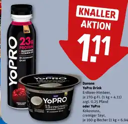 REWE Danone yopro drink erdbeer-himbeer Angebot