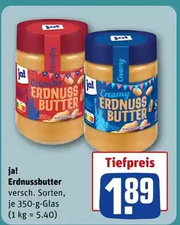 REWE Ja! crunchy erdnussbutter Angebot