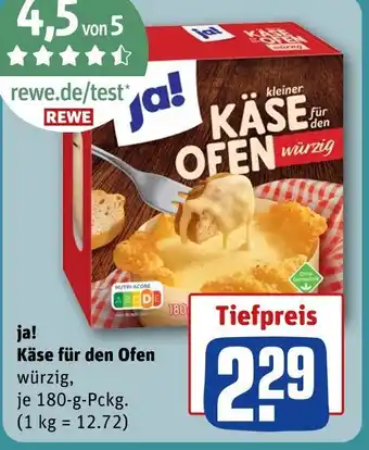 REWE Ja! käse für den ofen würzig Angebot