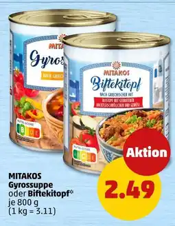 PENNY Mitakos gyrossuppe oder biftekitopf Angebot