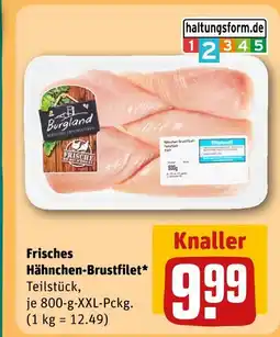 REWE Burgländ frisches hähnchen-brustfilet Angebot