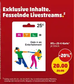 PENNY Rtl+ 25-€-karte Angebot