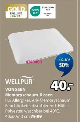 Jysk Wellpur vongsen memoryschaum-kissen Angebot