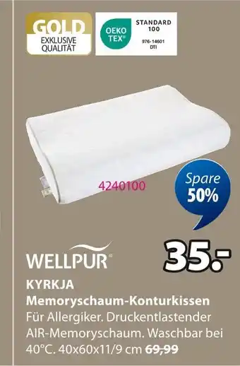 Jysk Wellpur kyrkja memoryschaum-konturkissen Angebot