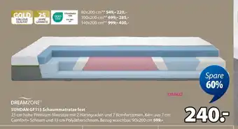 Jysk Sundan gf115 schaummatratze fest. 90x200 cm Angebot