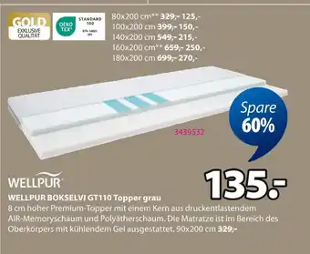 Jysk Wellpur bokselvi gt110 topper grau Angebot