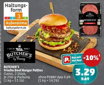 PENNY Butcher's by penny frische beef burger patties Angebot