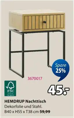 Jysk Hemdrup nachttisch Angebot